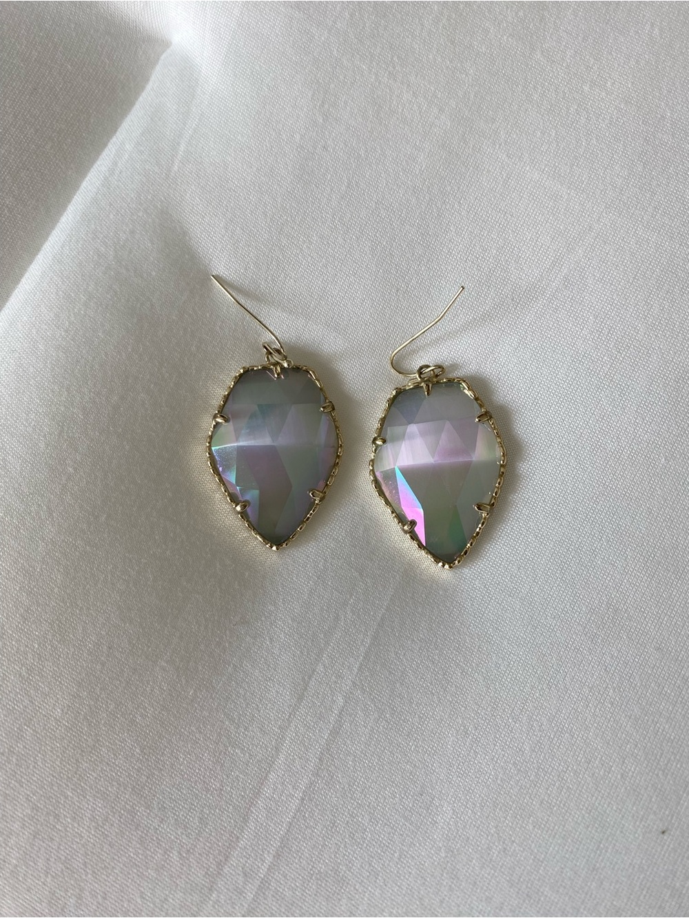 Kendra Scott Iridescent Teardrop Earrings with Gold Frame